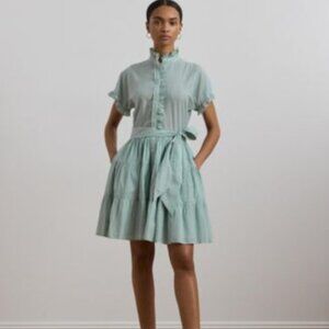 Ralph Lauren Mint Ruffle Collar Dress plus size 16